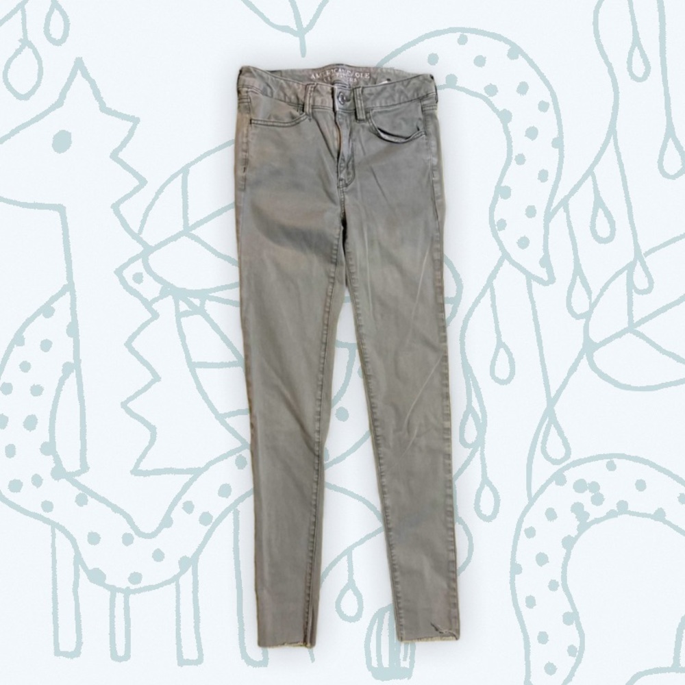 AMERICAN EAGLE SAGE GREEN SKINNYJEAN JEGGINGS LONG